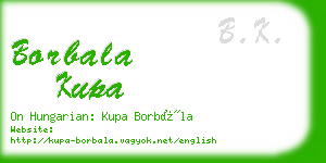 borbala kupa business card